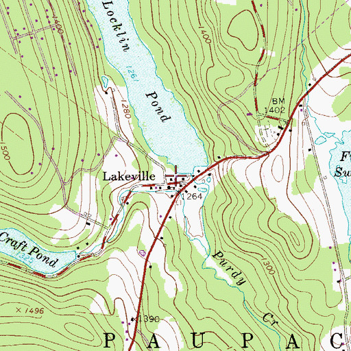 Topographic Map of Locklin Pond Dam, PA