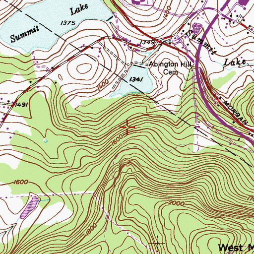 Topographic Map of Interlaken Dam, PA