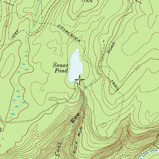 Topographic Map of Sones Pond Dam, PA