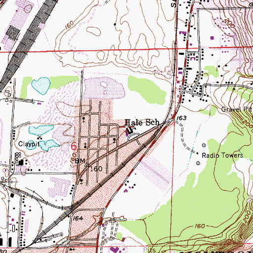 Topographic Map of Hale Elementary School, AL