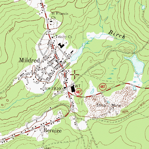 Topographic Map of Sullivan Dam, PA