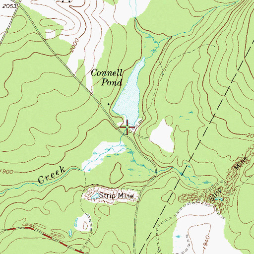 Topographic Map of Connell Dam, PA