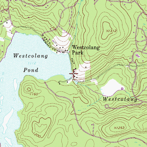 Topographic Map of Westcolang Lake Dam, PA