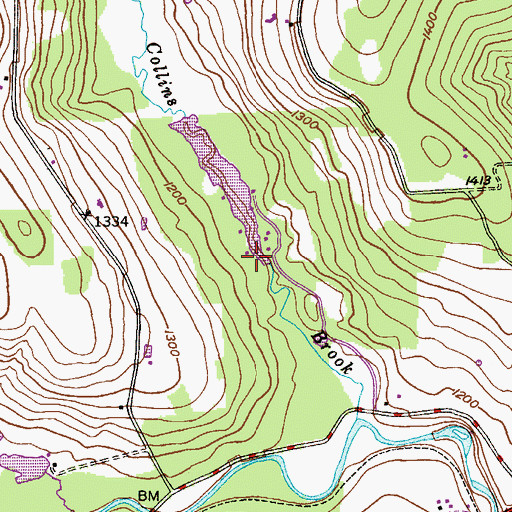 Topographic Map of Texas Rod Gun Club Dam, PA