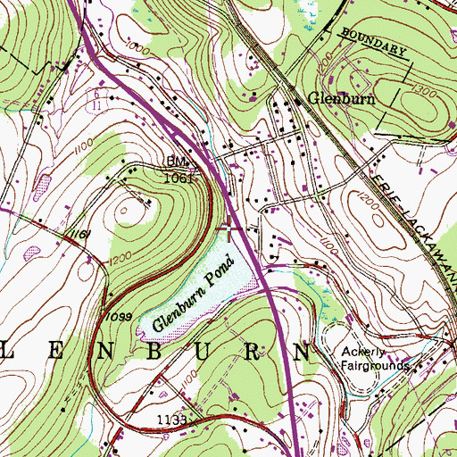 Topographic Map of Glenburn Dam, PA