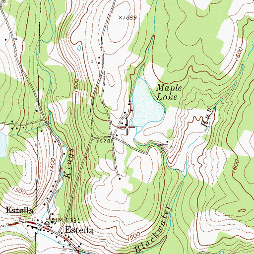 Topographic Map of Maple Lake Dam, PA