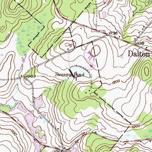 Topographic Map of Sweeney Dam, PA