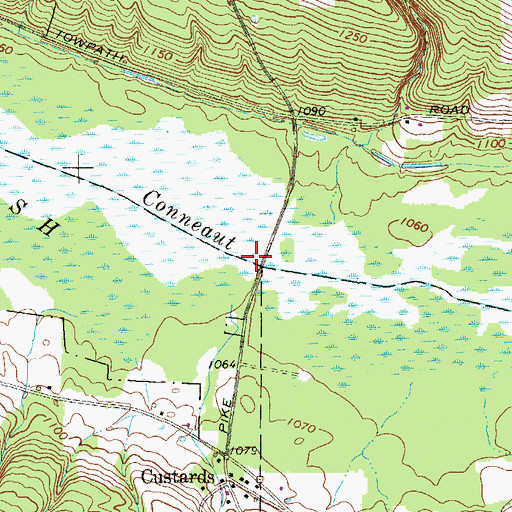 Topographic Map of Custards Dam, PA