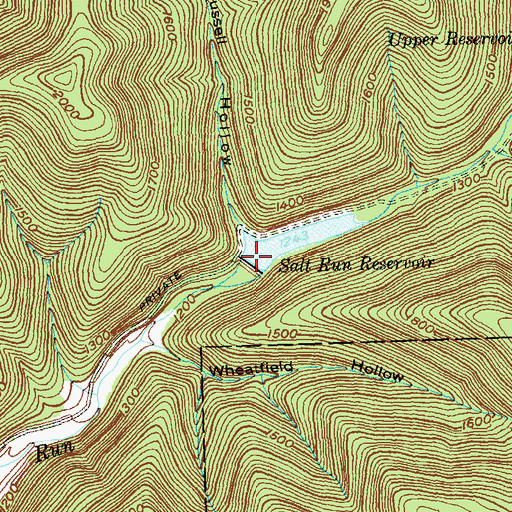 Topographic Map of Salt Run Reservoir Dam, PA