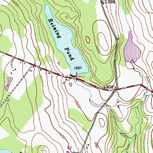Topographic Map of Reining Dam, PA