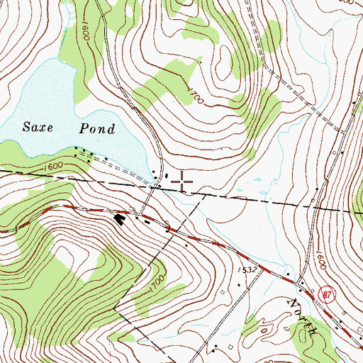 Topographic Map of Saxe Pond Dam, PA