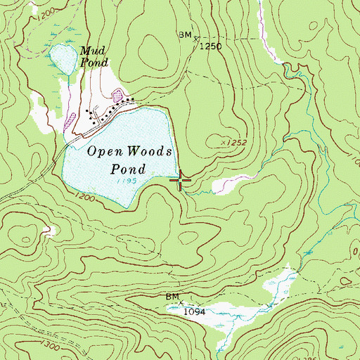 Topographic Map of Open Woods Pond Dam, PA