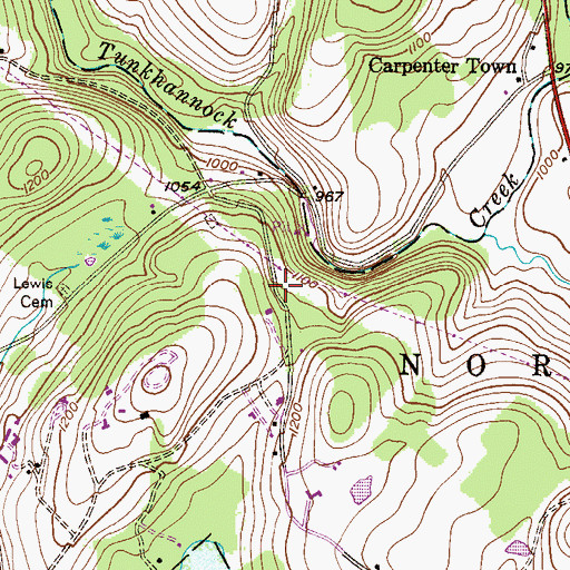 Topographic Map of Lackawanna Lake, PA