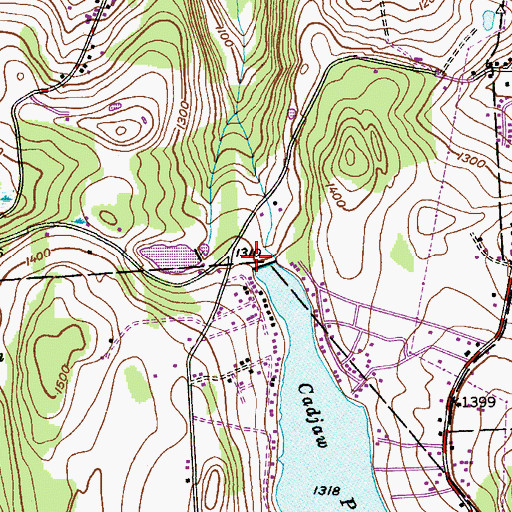 Topographic Map of Cadjaw Dam, PA