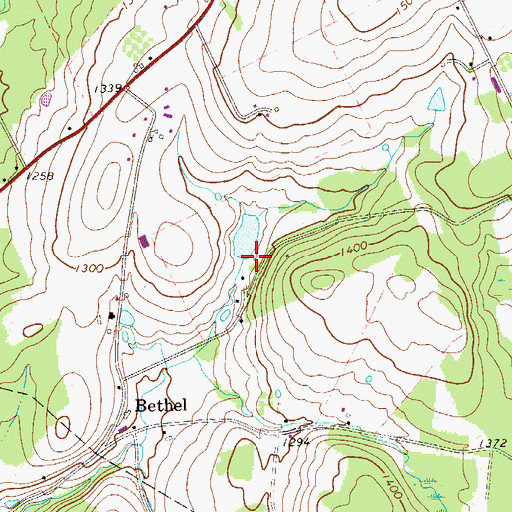 Topographic Map of Pa-419 Dam, PA
