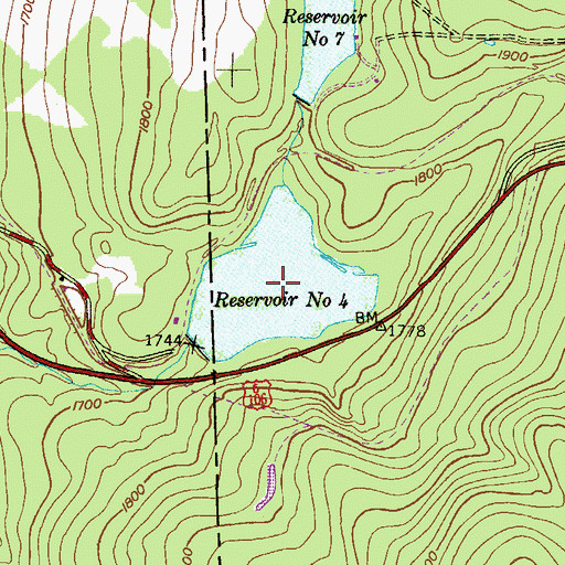 Topographic Map of Carbondale Number Four Reservoir, PA