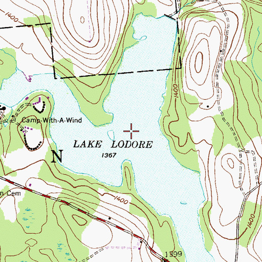 Topographic Map of Lake Ladore, PA
