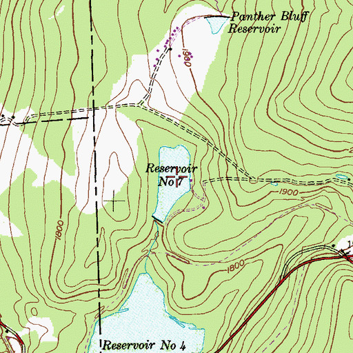 Topographic Map of Reservoir Number Seven, PA