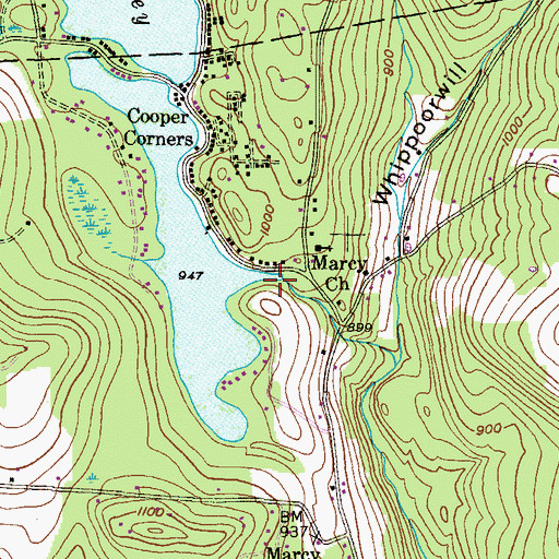 Topographic Map of Lake Carey Dam, PA
