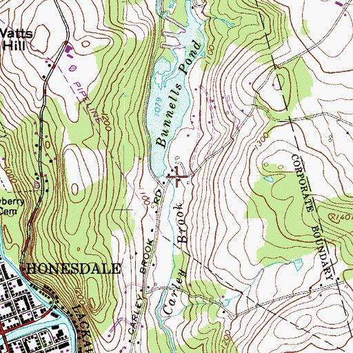 Topographic Map of Bunnells Pond Dam, PA