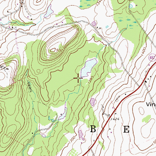 Topographic Map of Pa-421 Dam, PA