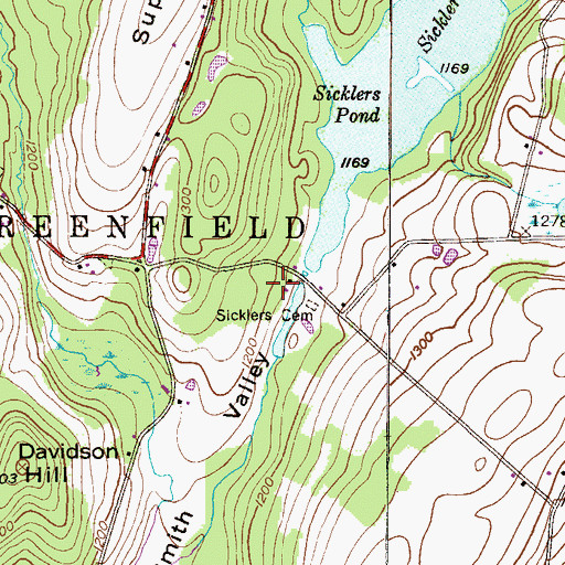 Topographic Map of Sickler Dam, PA