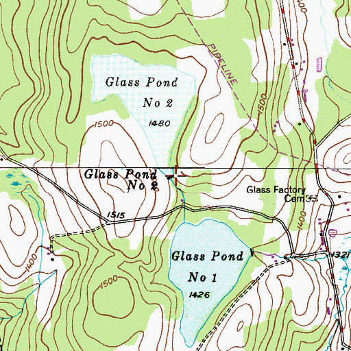 Topographic Map of Glass Pond Number Two Dam, PA