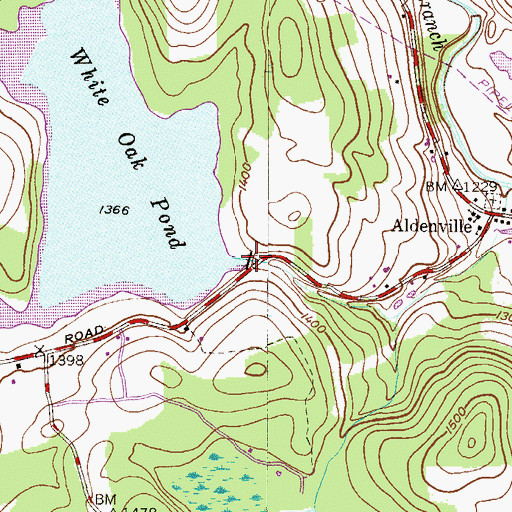 Topographic Map of White Oak Pond Dam, PA