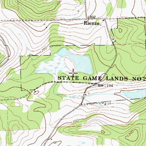 Topographic Map of Sugar Run Dam Number 103, PA