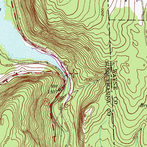 Topographic Map of Stillwater Reservoir Dam, PA