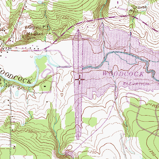 Topographic Map of Woodcock Creek Dam, PA