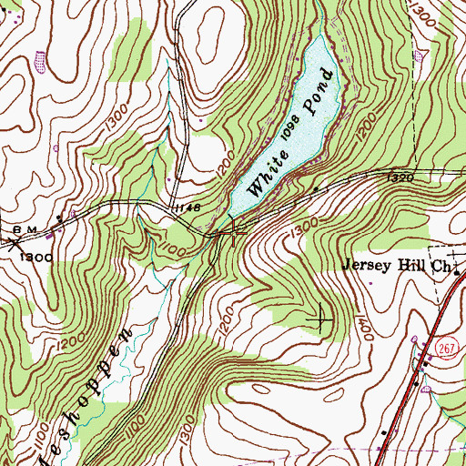 Topographic Map of Crescent Lake Dam, PA