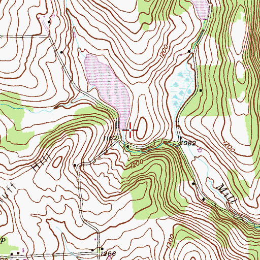 Topographic Map of Mill Creek Dam, PA