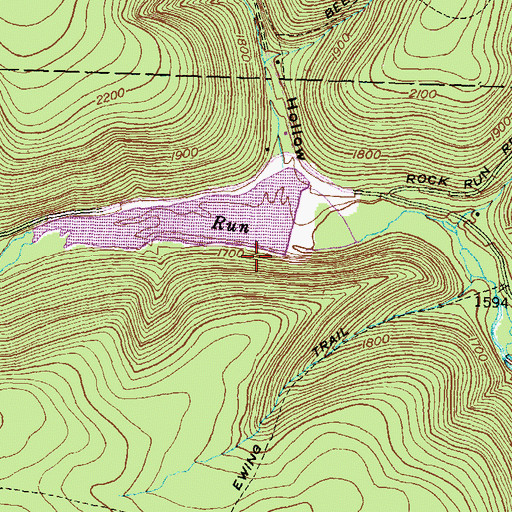 Topographic Map of Lyman Run Dam, PA