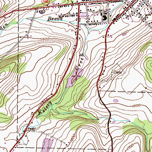 Topographic Map of Kelsey Creek Lake, PA