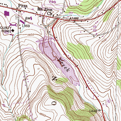 Topographic Map of Hamilton Lake, PA