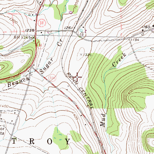 Topographic Map of Sugar Creek Dam, PA