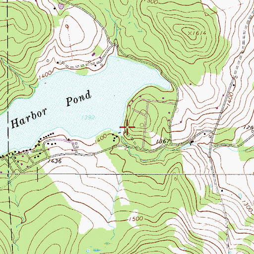 Topographic Map of Duck Harbor Pond Dam, PA