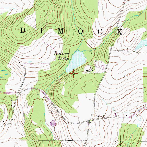 Topographic Map of Indian Lake Dam, PA