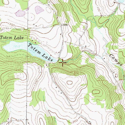 Topographic Map of Totem Lake Dam, PA