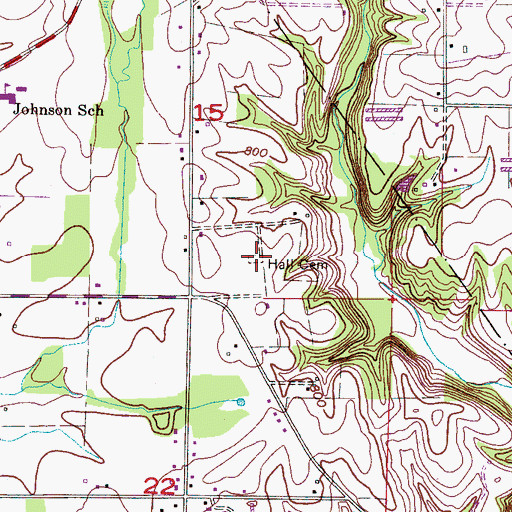 Topographic Map of Hall Cemetery, AL