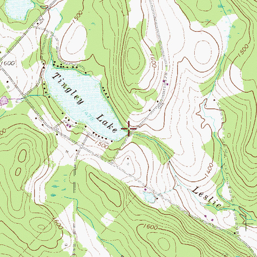 Topographic Map of Tingley Lake Dam, PA