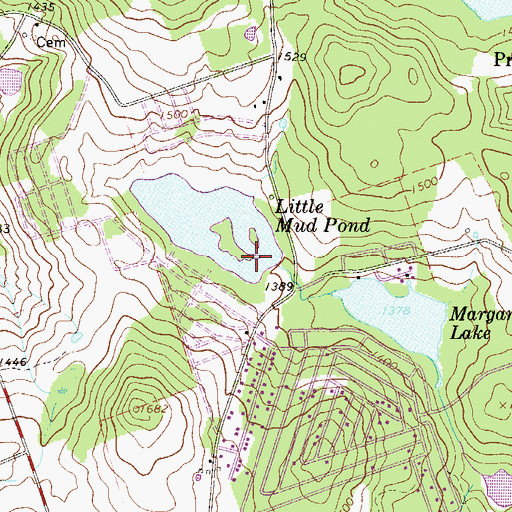 Topographic Map of Little Mud Pond Dam, PA
