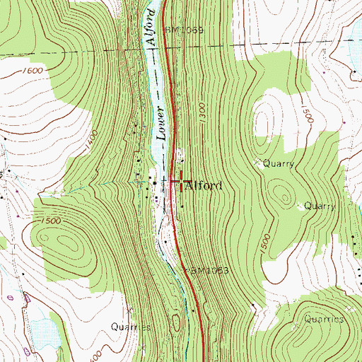 Topographic Map of Lower Alford Dam, PA