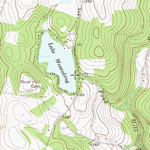 Topographic Map of Lake Wesauking Dam, PA