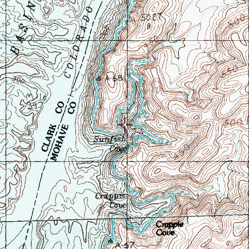 Topographic Map of Sunfish Cove, AZ