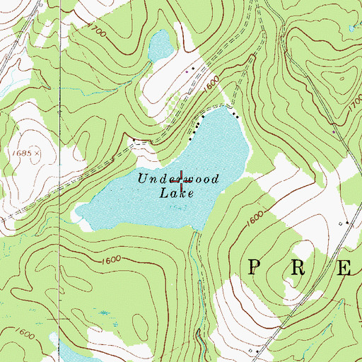 Topographic Map of Underwood Lake, PA