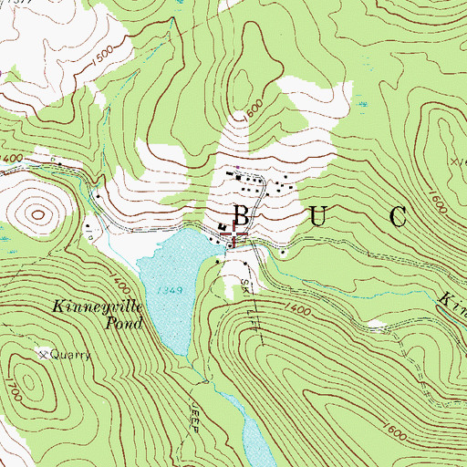 Topographic Map of Kinneyville Pond Dam, PA