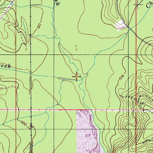 Topographic Map of Hall Creek, AL