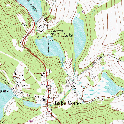 Topographic Map of Lower Twin Lake Dam, PA